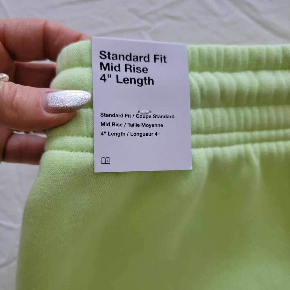 NWT NIKE WOMEN'S SWEAT SHORTS IN NEON GREEN - Picture 3 of 8